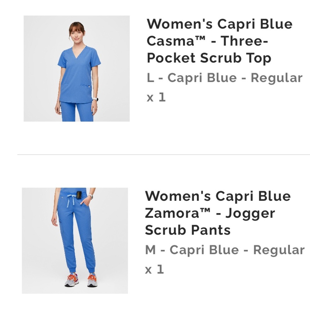 FIGS scrub set capri blue
